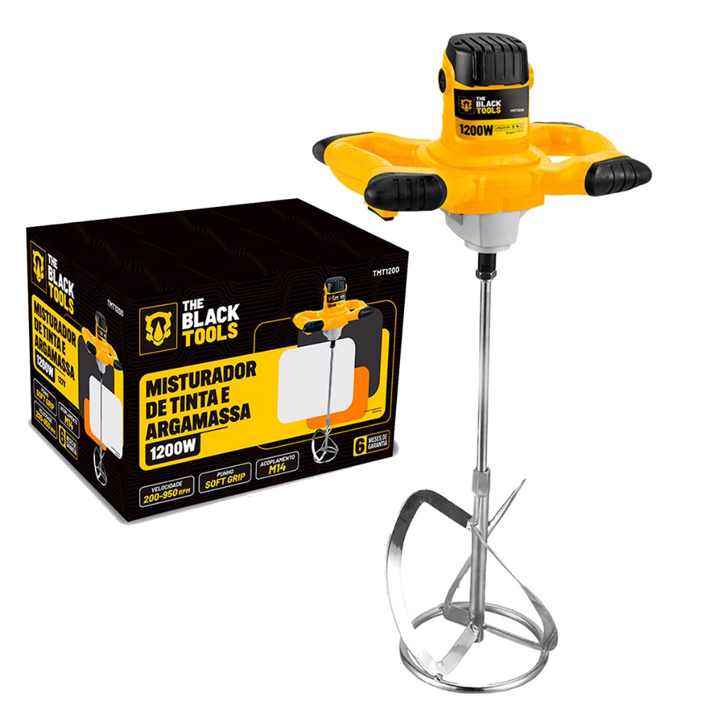 Misturador Batedor Elétrico De Tinta Argamassa E Gesso 1200w The Black Tools em Oferta na Shopee