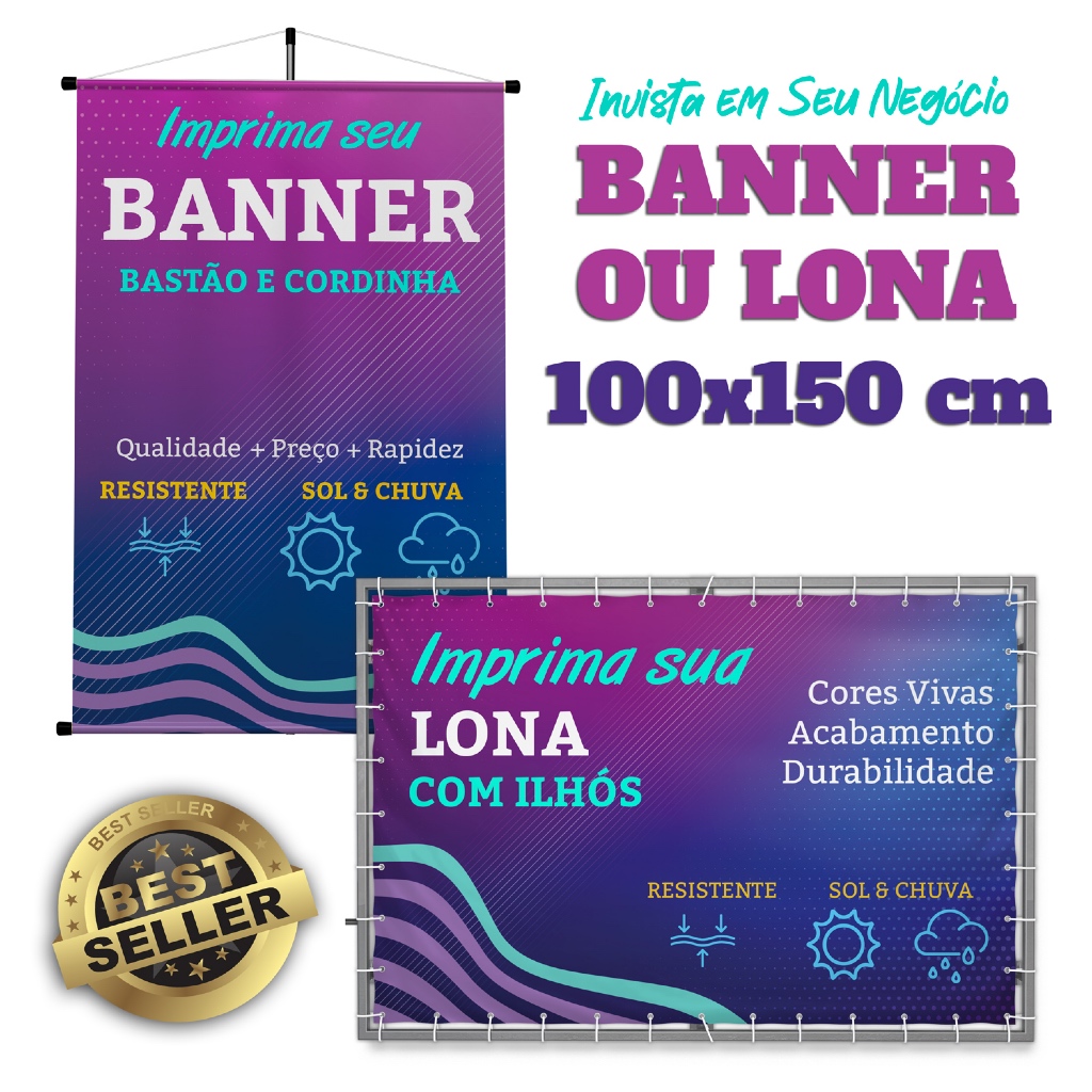Banner, Lona para Loja 1.50 x 1.00 metro Banner Personalizado, Banner Loja, Banner Evento em Oferta na Shopee