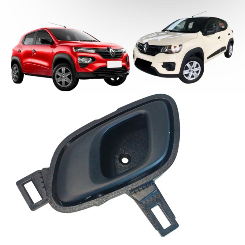 Gatilho Maçaneta Interna Renault Kwid 2018 2019 Haste Curva Preto Fosco Dianteira/traseira