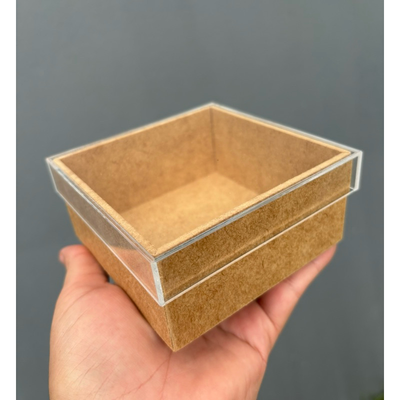 Caixa em MDF tampa (2cm borda) transparente personalizada gravação em Oferta na Shopee