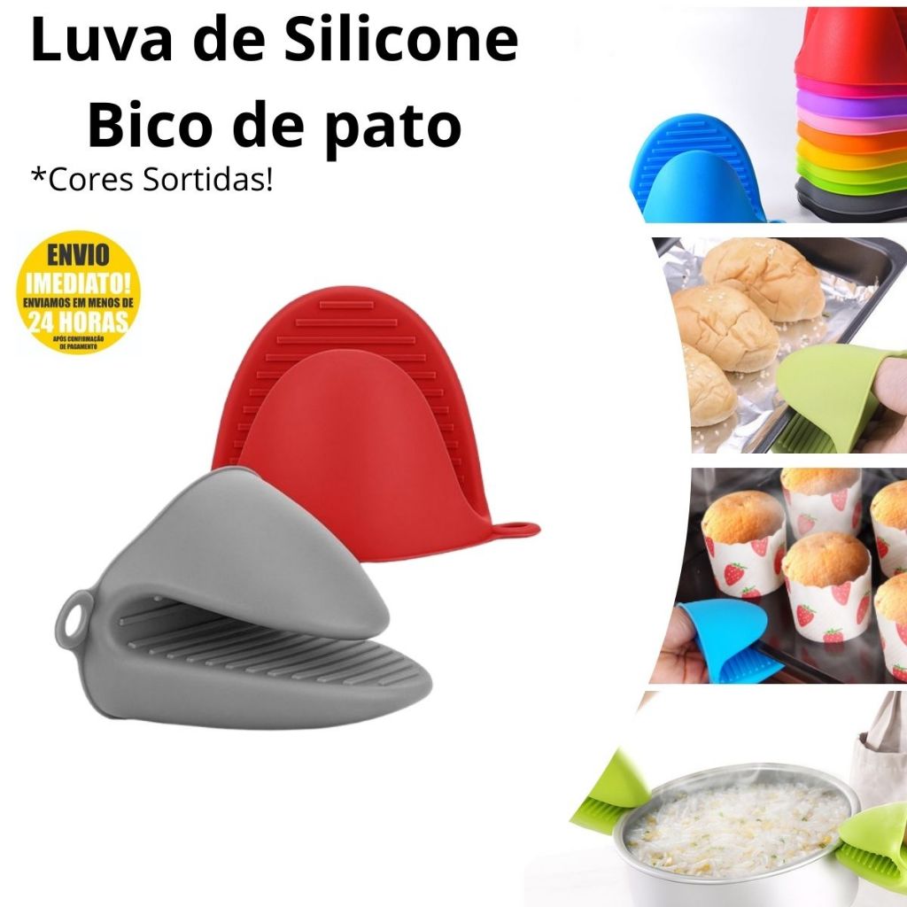 Luva Silicone Térmica Pegador Bico Pato Silicone Forno Air Fryer Formas Assadeiras Panelas em Oferta na Shopee