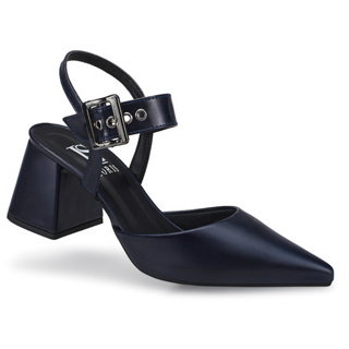 Scarpin Feminino Bico Fino Salto Bloco Confortável com Fivela Sapato Social 18400 em Oferta na Shopee