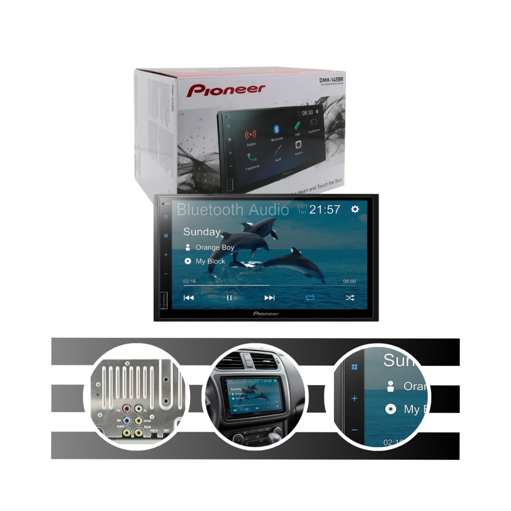 Multimídia DMH 145BR 7 Polegadas Usb Com Espelhamento Android Pioneer