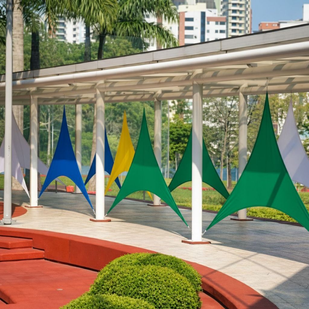 Triângulo Malha Lycra Tensionada 2 Peças De 6,0m X 1,80m Para A Copa Mundial Brasil Decoração De Rua