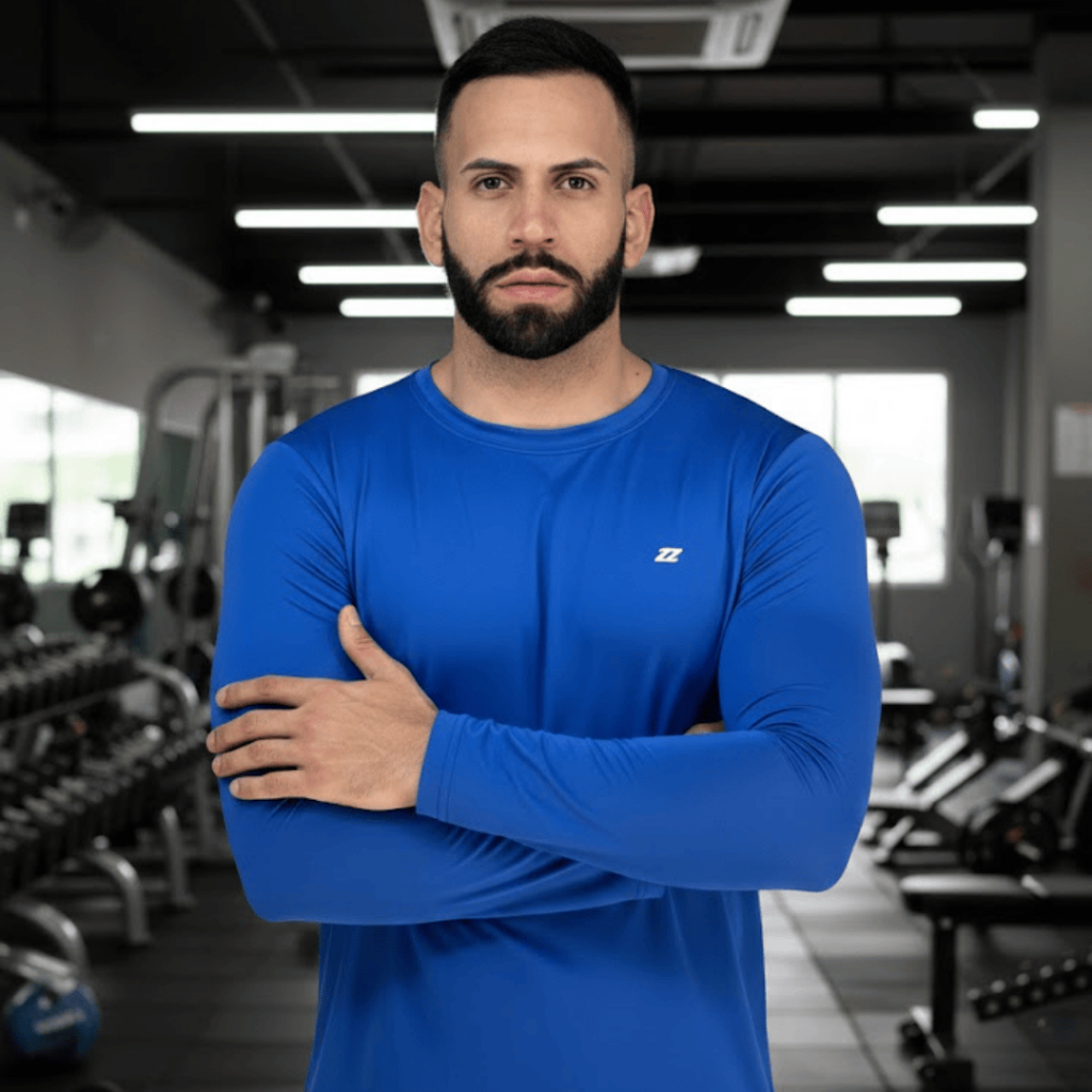 Camiseta Masculina UV50+ Manga Longa Dry Fit Leve Respirável Para Esporte Praia e Academia em Oferta na Shopee