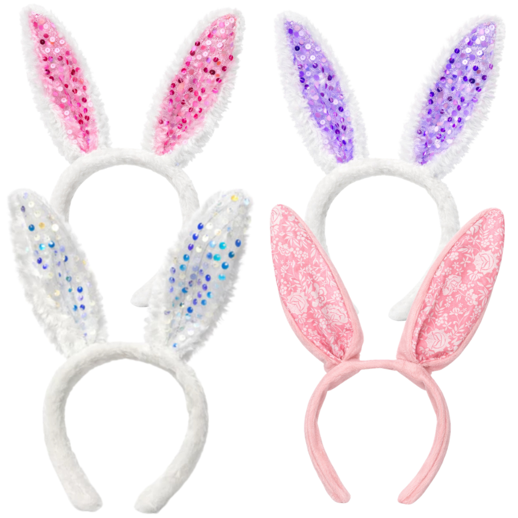 Tiara Orelha de Coelho com Lantejoulas – Carnaval Fantasia Halloween Páscoa em Oferta na Shopee