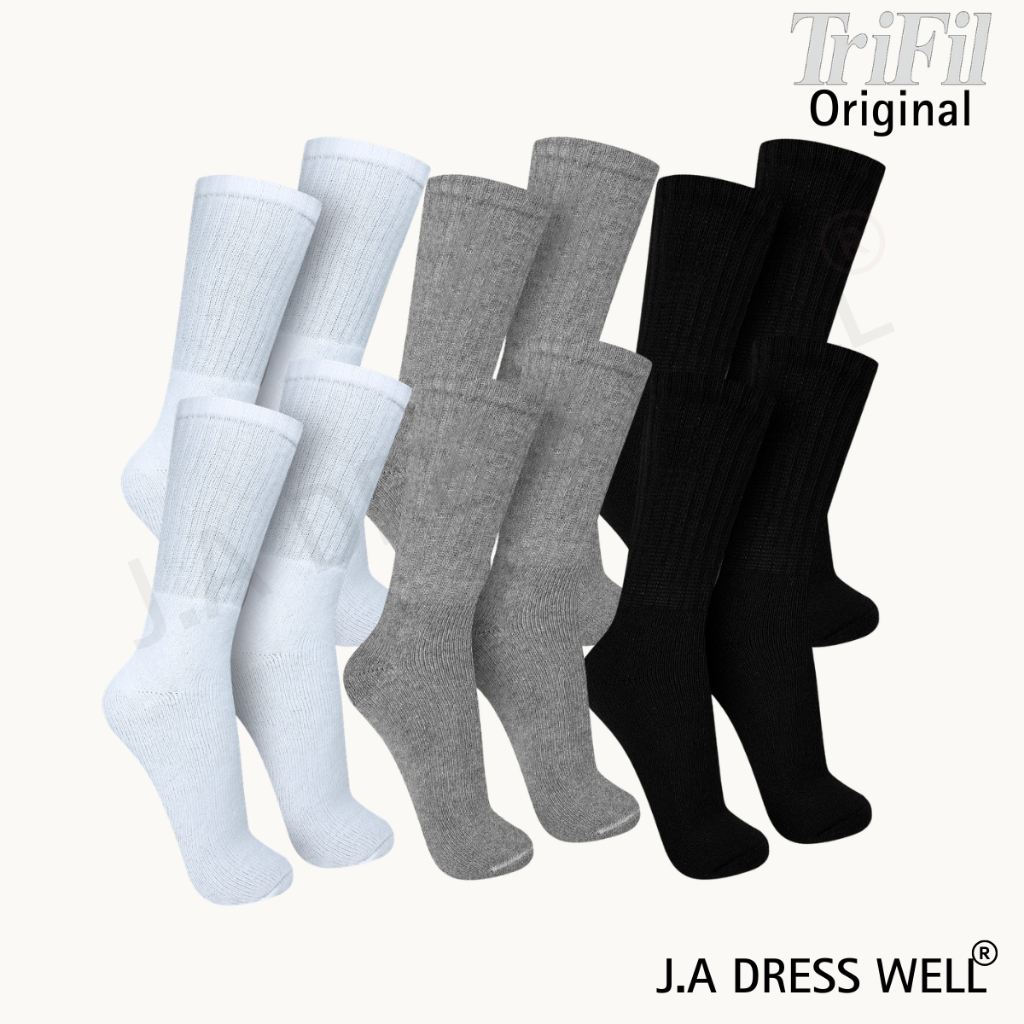 Kit Com 6 Pares Meia Cano Longo Trifil Esportiva Atoalhada T0 6313