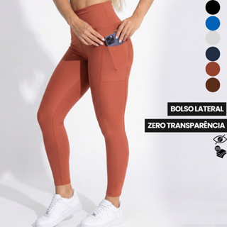 Calça Legging Com Bolso ZERO TRANSPARÊNCIA Academia Crossfit Treino Corrida Suplex Premium Feminina em Oferta na Shopee