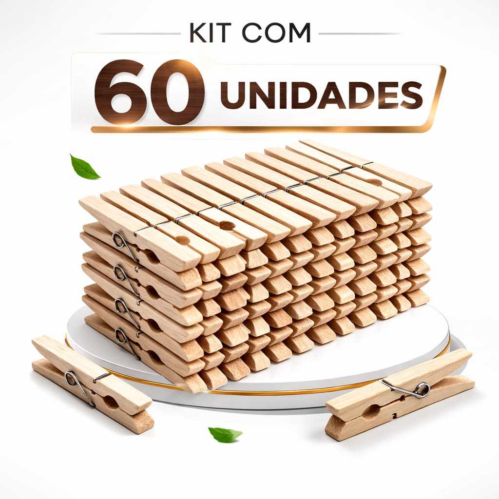 60 prendedores ÁGUIA BRANCA de madeira tamanho tradicional ENVIO IMEDIATO em Oferta na Shopee