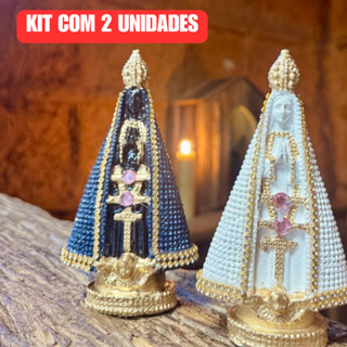 Kit 2 Nossa Senhora Aparecida 15cm Azul e Branca Lembracinha Para Batizado e Casamento em Oferta na Shopee