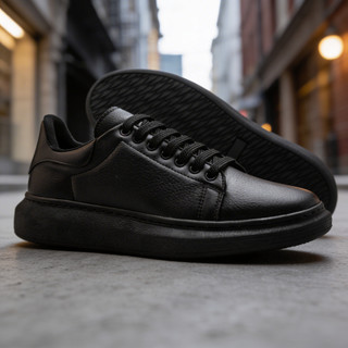 Tênis Masculino Preto Casual Confortável – Modelo Urbano Moderno Dia a Dia