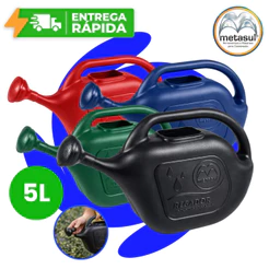 Regador Plástico 5 Litros com Bico Chuveiro Removível Metasul Alça Jardim Plantas Jardinagem Quintal