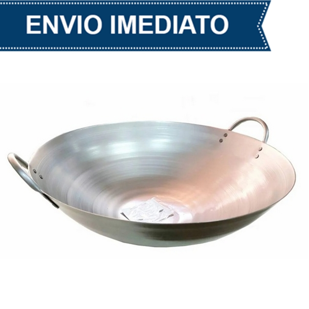 Imagem Panela Wok 41cm Ferro com alça para cozinha profissional