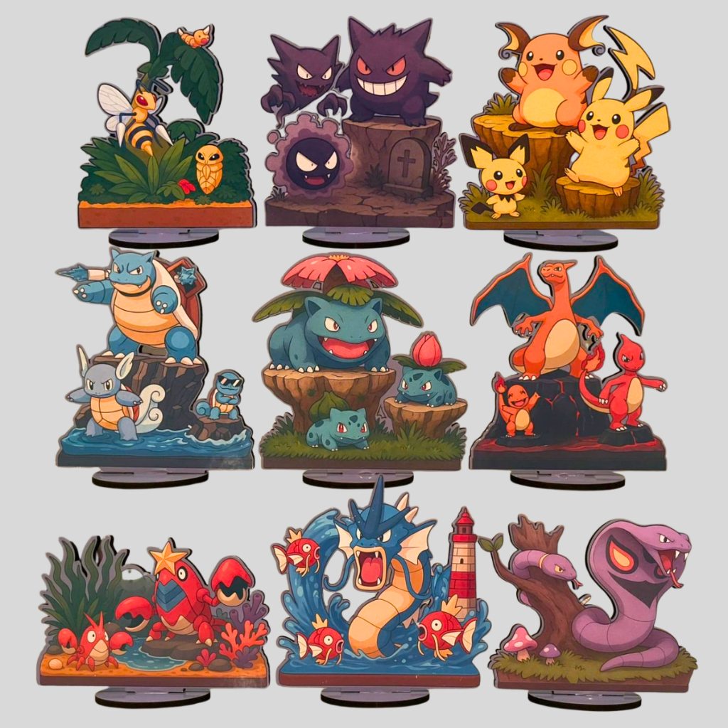 Action figure Pokemon pikachu pichu raichu bulbasaur Charmander squirtle gengar eevee mimikyu Arbok em Oferta na Shopee