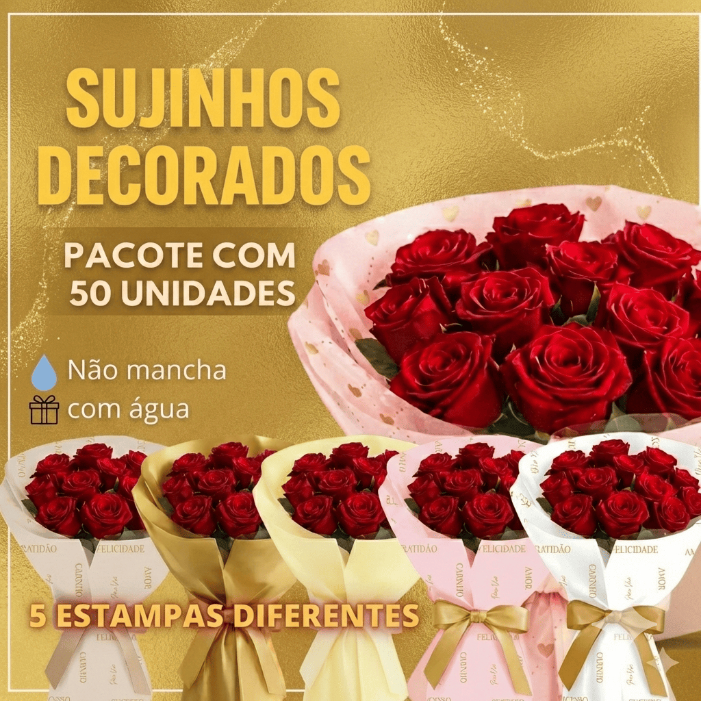 Kit de Sujinho Decorado/Liso - 50 unidades