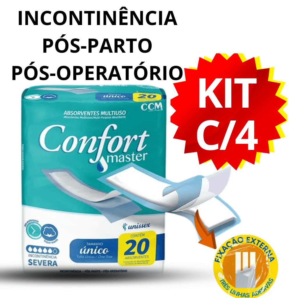 ABSORVENTE MULTIUSO GERIÁTRICO CONFORT MASTER C/20 – KIT COM 4