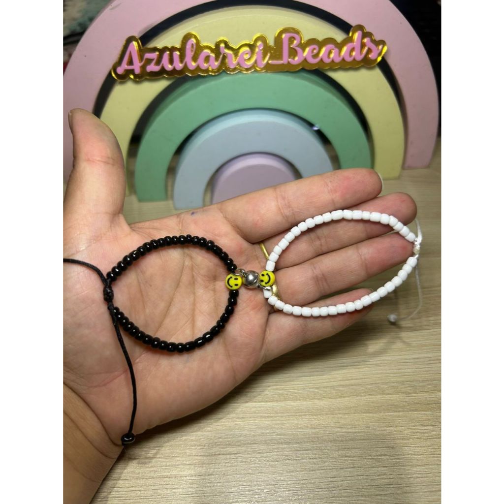 Pulseira da amizade pingente de imã pulseira de miçanga pulseira  macrame infantil e adulto
