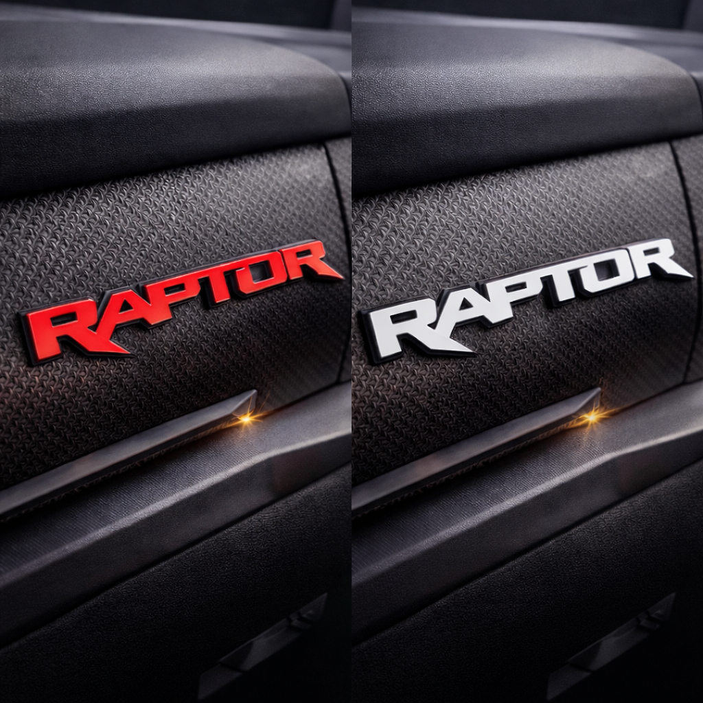 Emblema Ford F150 Ranger Raptor Painel PLA Premium Fita Dupla Face Fácil Instalação Carros Caminhões