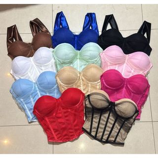 SAMANTHA-corset alça grossa corset feminino corselet amarraçao corse tule e forro corset espartilho