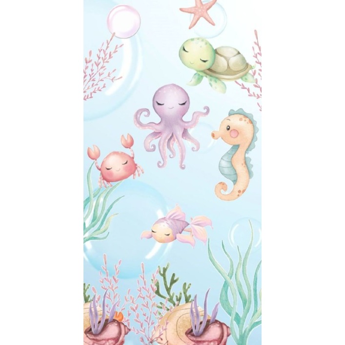 Kit 10 Toalhas Praia Fundo do Mar Aquarela 70x140 Aniversário 210g Secagem Rápida em Oferta na Shopee