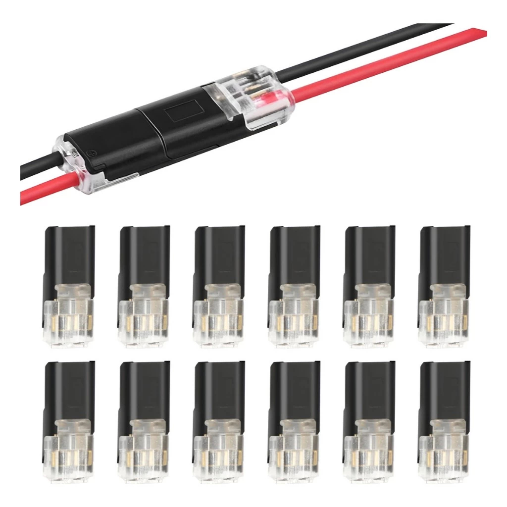 Conector Elétrico Plugue 2 Pinos Push-In com Trava – Kit com 30 em Oferta na Shopee