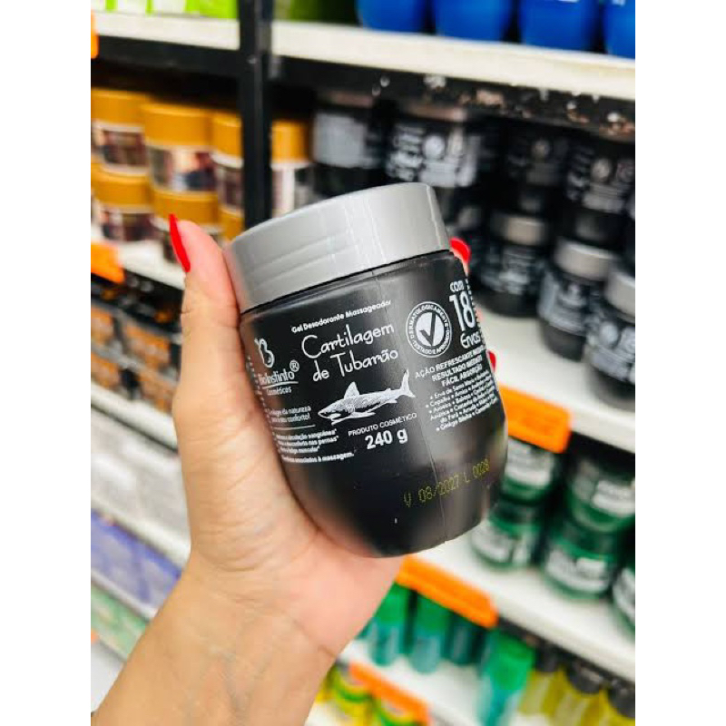Gel Desodorante Massageador Cartilagem de Tubarao com 18 Ervas 240G Bio Instinto