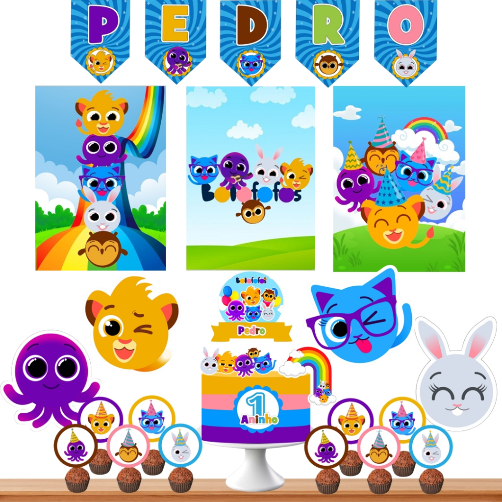 Kit festa BOLOFOFOS - Aniversário - Kit só um Bolinho - Decoração - Mêsversário - Festa - Festa em casa - Festa na mesa em Oferta na Shopee