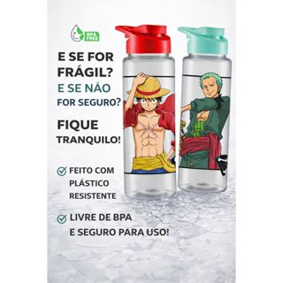 Squeeze Garrafa Personagem 750ml One Piece Luffy e Zoro Passeio Viagem Atividade Fisica em Oferta na Shopee