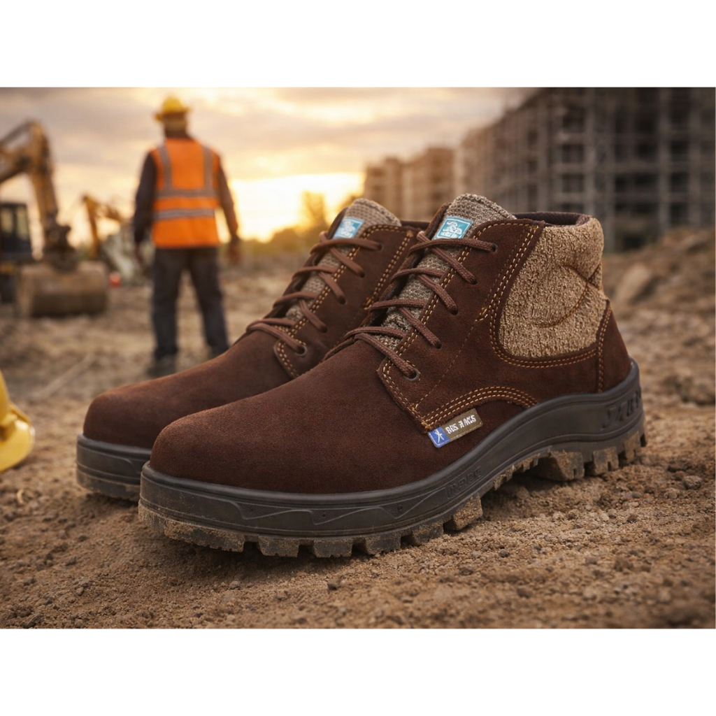 Botina Bota Marluvas 50b26 Bico De Plástico Couro Nobuck Marrom Engenheiro Obra Epi Marrom Premium Engenheiro Com Ca