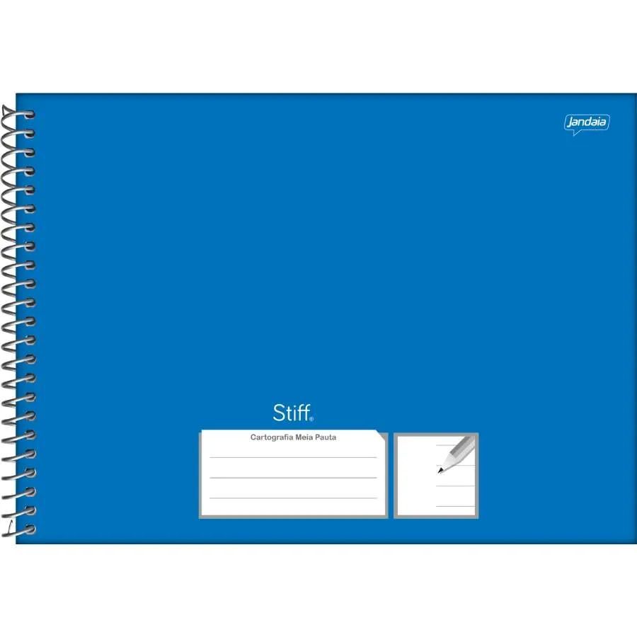 Caderno Cartografia Meia Pauta 80 Folhas Stiff Azul (Jandaia)