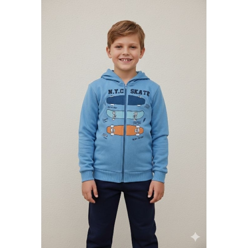 Conjunto Moletom Infantil Masculino tam/8 - Flanelado Quentinho