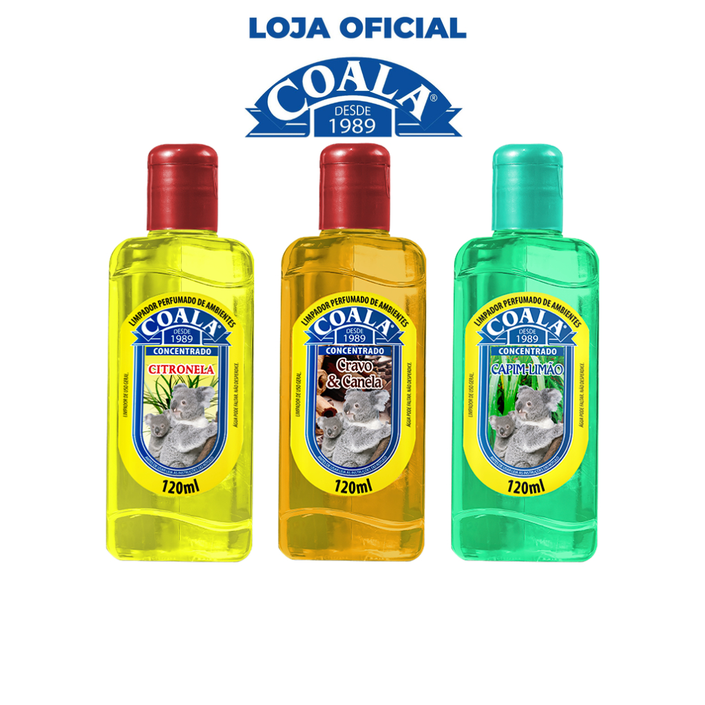 Coala Combo Limpadores 120 ml Citronela, Cravo e Canela, Capim Limão em Oferta na Shopee