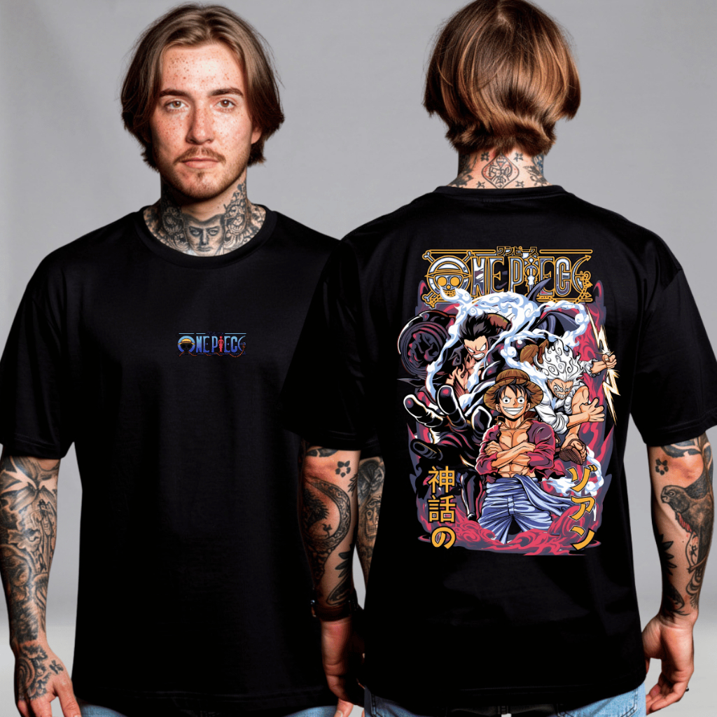 Camiseta Masculina PlusSize Estampa Anime One Piece Luffy Pirata Chapeu de Palha em Oferta na Shopee
