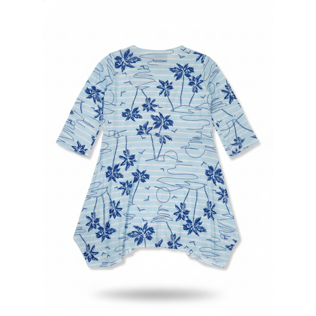 Vestido de Praia Estampa Tropical de Palmeiras | Leve e Fluido | Férias | Lili Moda em Oferta na Shopee