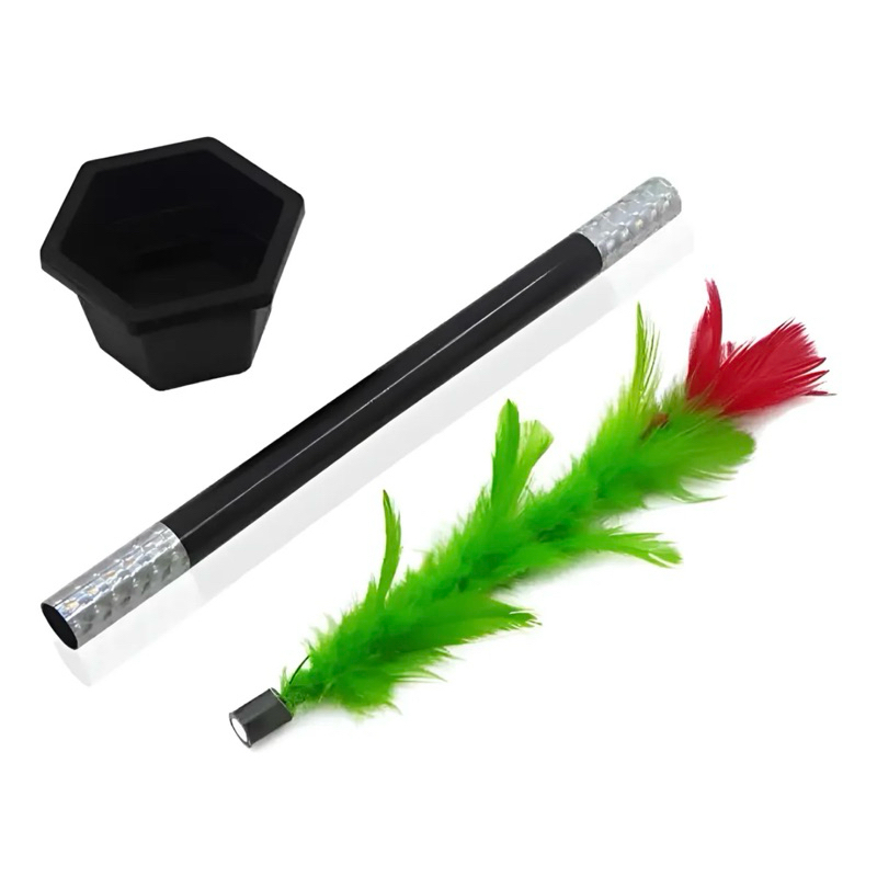 Varinha Mágica com Flor Aparição - Fácil de Usar e Reutilizável, Ideal para Apresentações