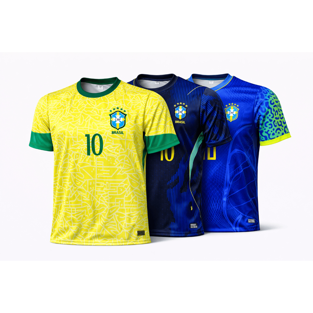 Camisa do Brasil Seleção Brasileira Masculina Nº10 Adulto Azul Amarela Copa do Mundo 2026 Futebol Brasil em Oferta na Shopee