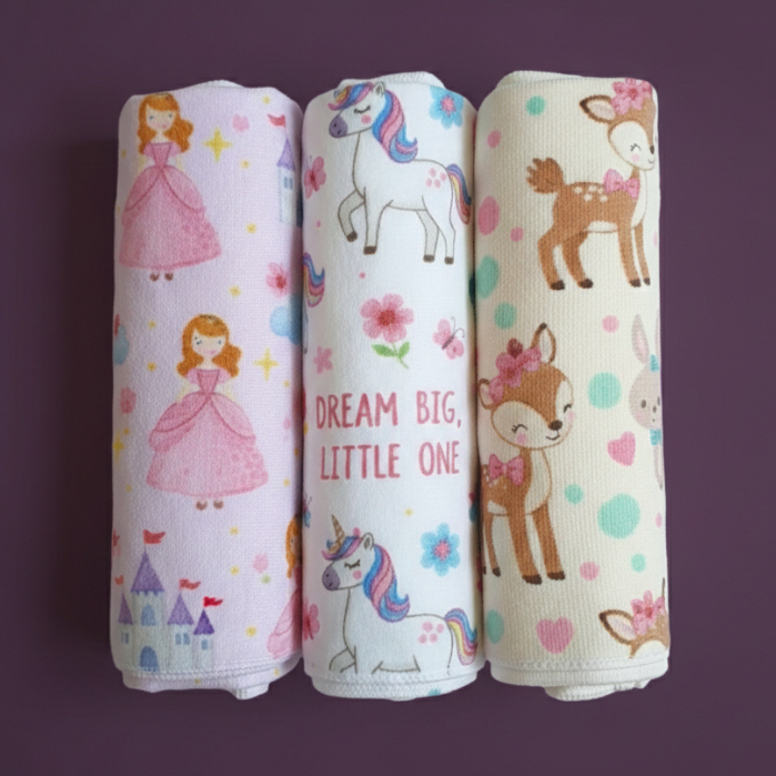 Kit 02 Toalha De Banho Infantil Meninas e Meninos Aleatórias