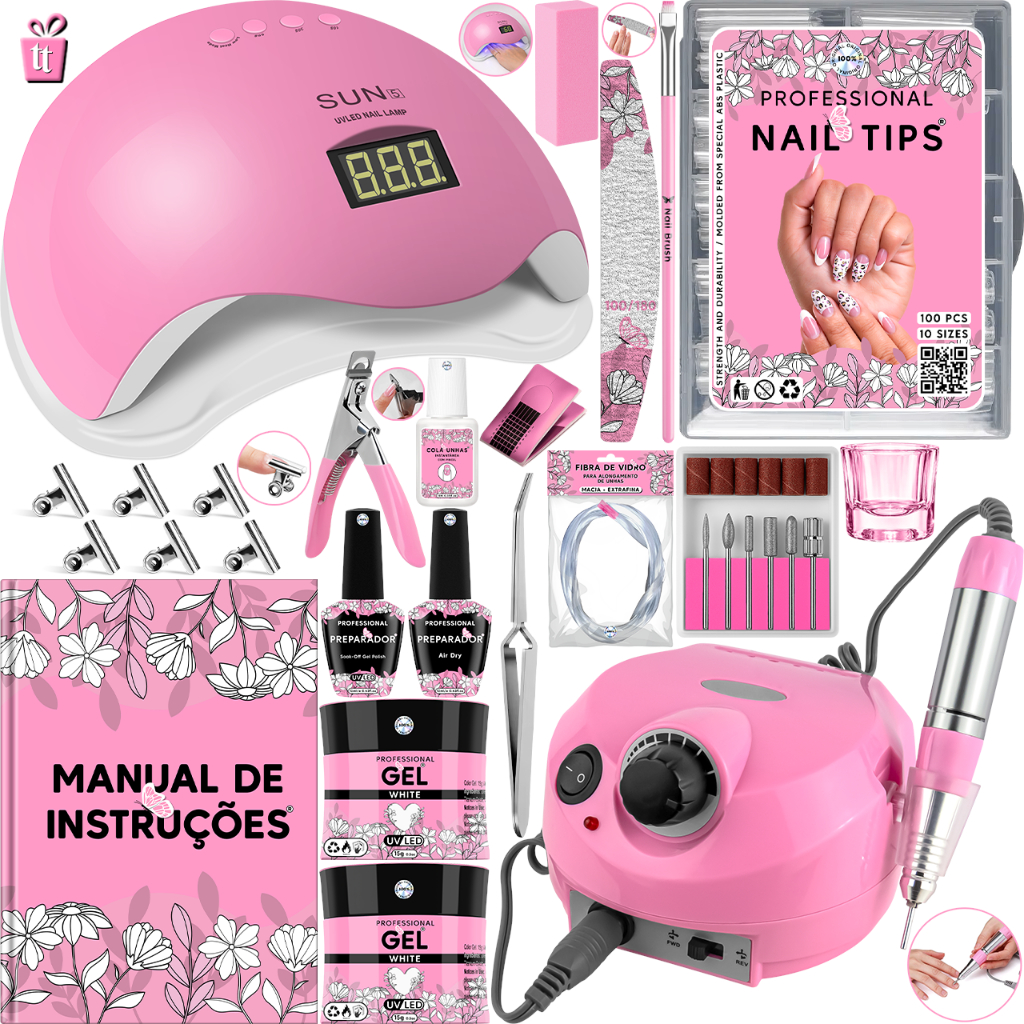 kit unha de gel Cabine Unhas Em Gel Motor Porquinho Alongamento Fibra de Vidro Acrigel em Oferta na Shopee