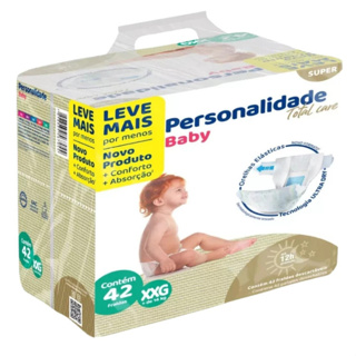 Fralda Descartável XXG Bebe Infantil Personalidade Baby Total Care Bag 42un em Oferta na Shopee