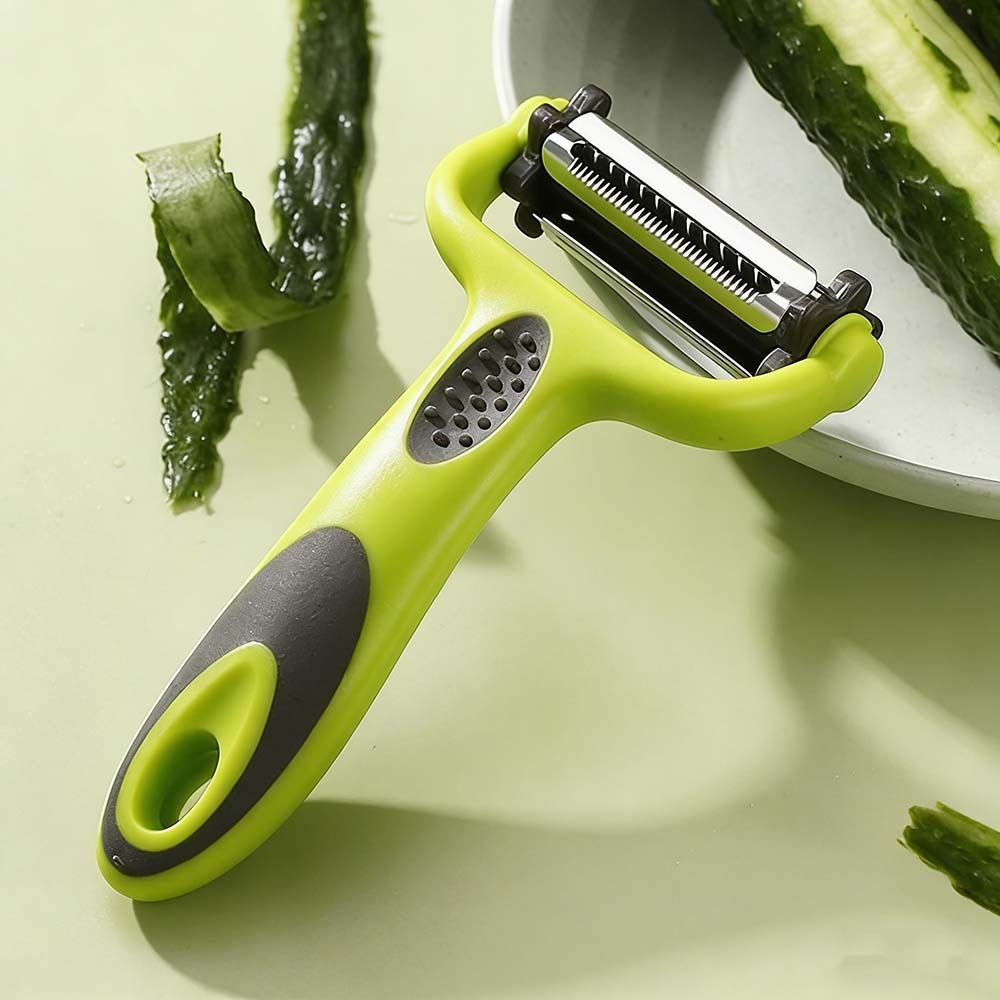 Kit 2 Descascador Legumes e Frutas 3 em 1 Multifuncional Manual em Oferta na Shopee