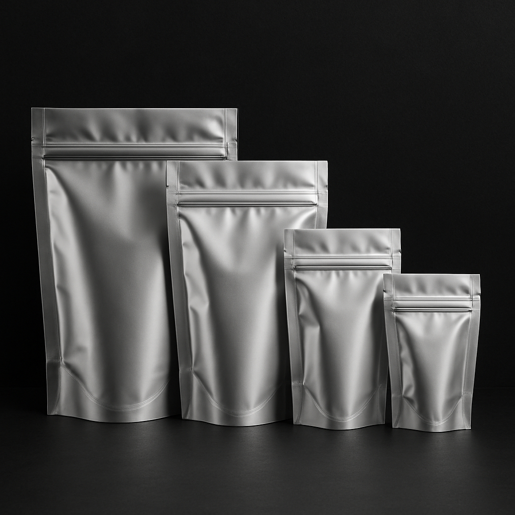 50 Unidades - Embalagem Saco Saquinho StandUp Pouch Metalizado Zip Lock Ziper - Escolha o tamanho em Oferta na Shopee