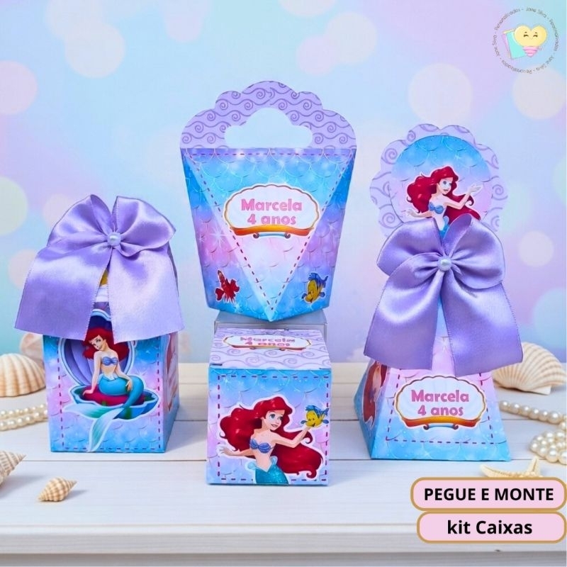 Kit Festa Ariel A Pequena Sereia - Personalizados - Lembrancinha - Festa - Aniversário - Decoração / PEGUE E MONTE