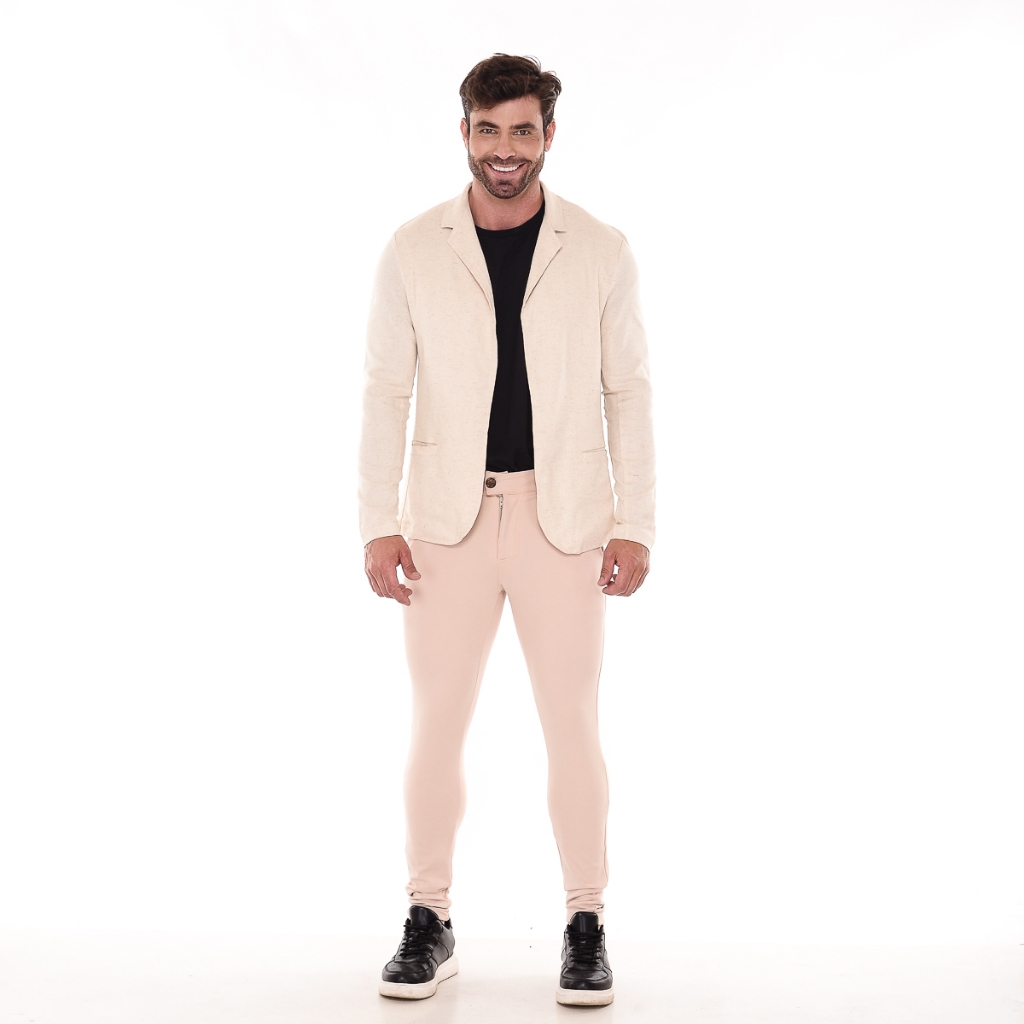 Blazer Masculino Slim Fit Linho Premium Casual Luxo Esporte Fino Alfaiataria