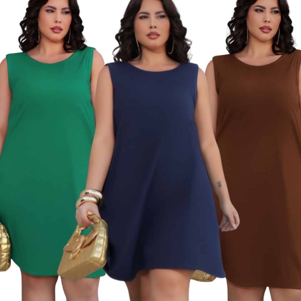 Vestido Plus Size Soltinho Regata Alça Estiloso e Confortável Promoção