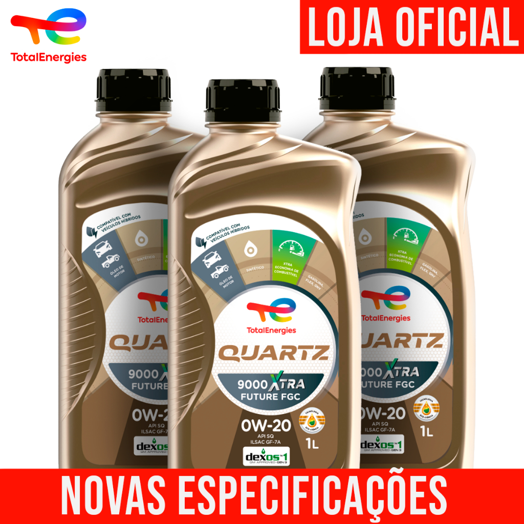 [NOVO] Kit 3 Óleos De Motor 0W-20 Sintético Quartz 9000 Xtra Future FGC API SQ em Oferta na Shopee