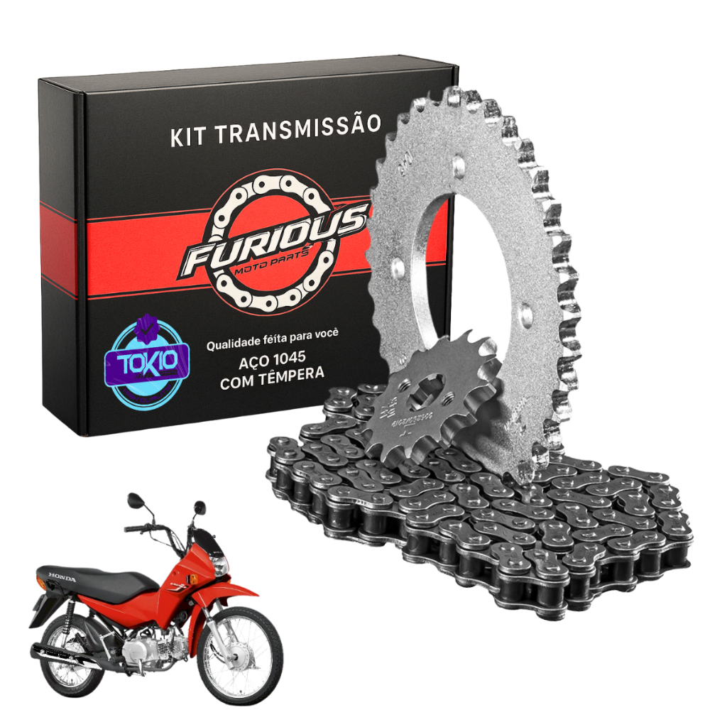KIT RELAÇÃO POP 100 2007 A 2015 TRANSMISSAO HONDA em Oferta na Shopee