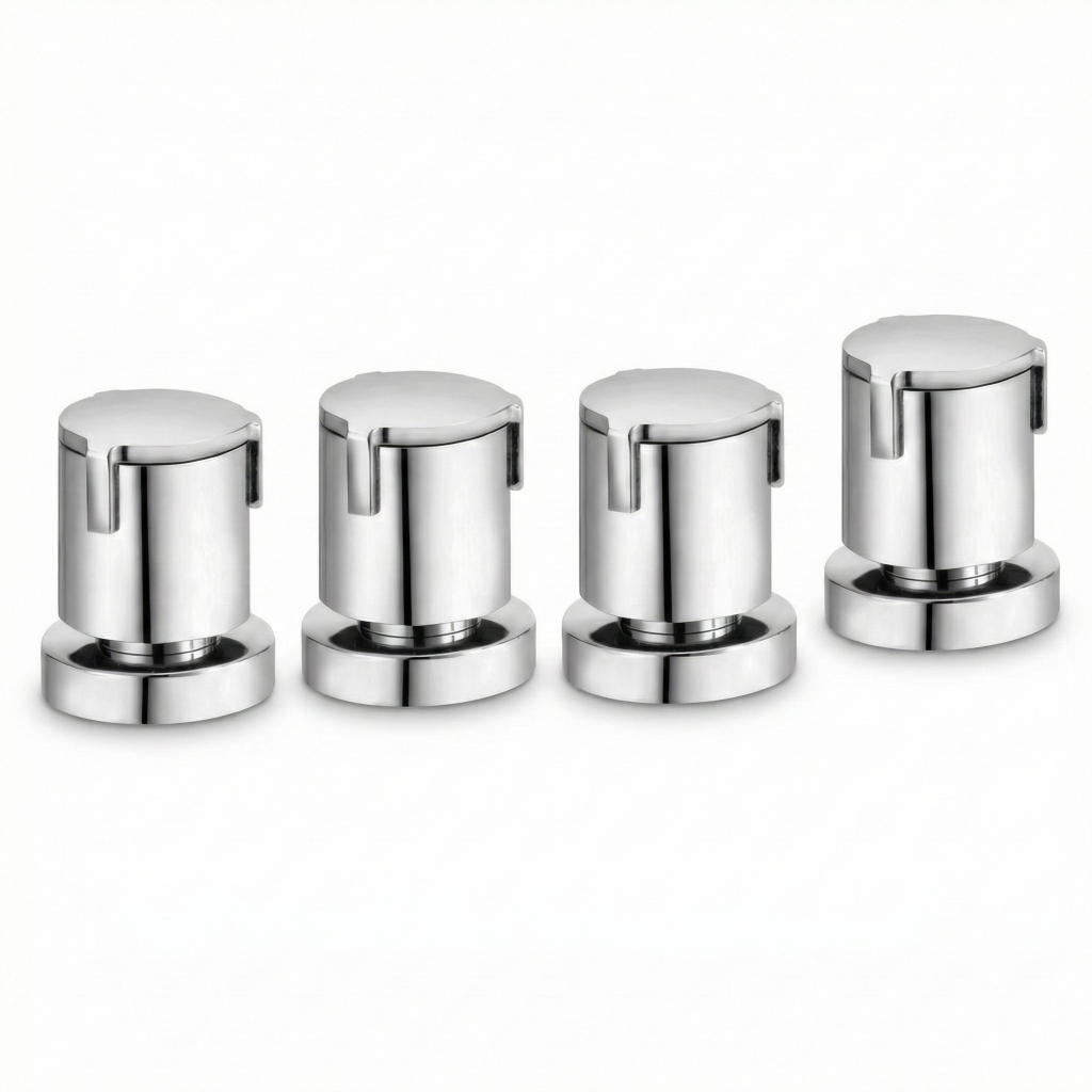 Kit 4 Acabamento Registro Docol Riva 1/2 3/4 1 Metal Cromado DocolBase Chuveiro Gaveta