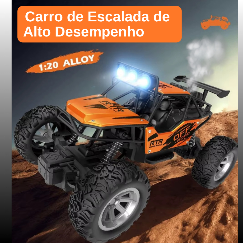 Carrinho Carro de Controle Remoto Jeep Explorer 4x4 Infantil - Road Solta Fumaça