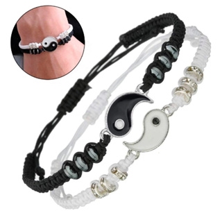 Kit Par Bracelete Pulseira Yin Yang Unissex Nylon Ajustável em Oferta na Shopee