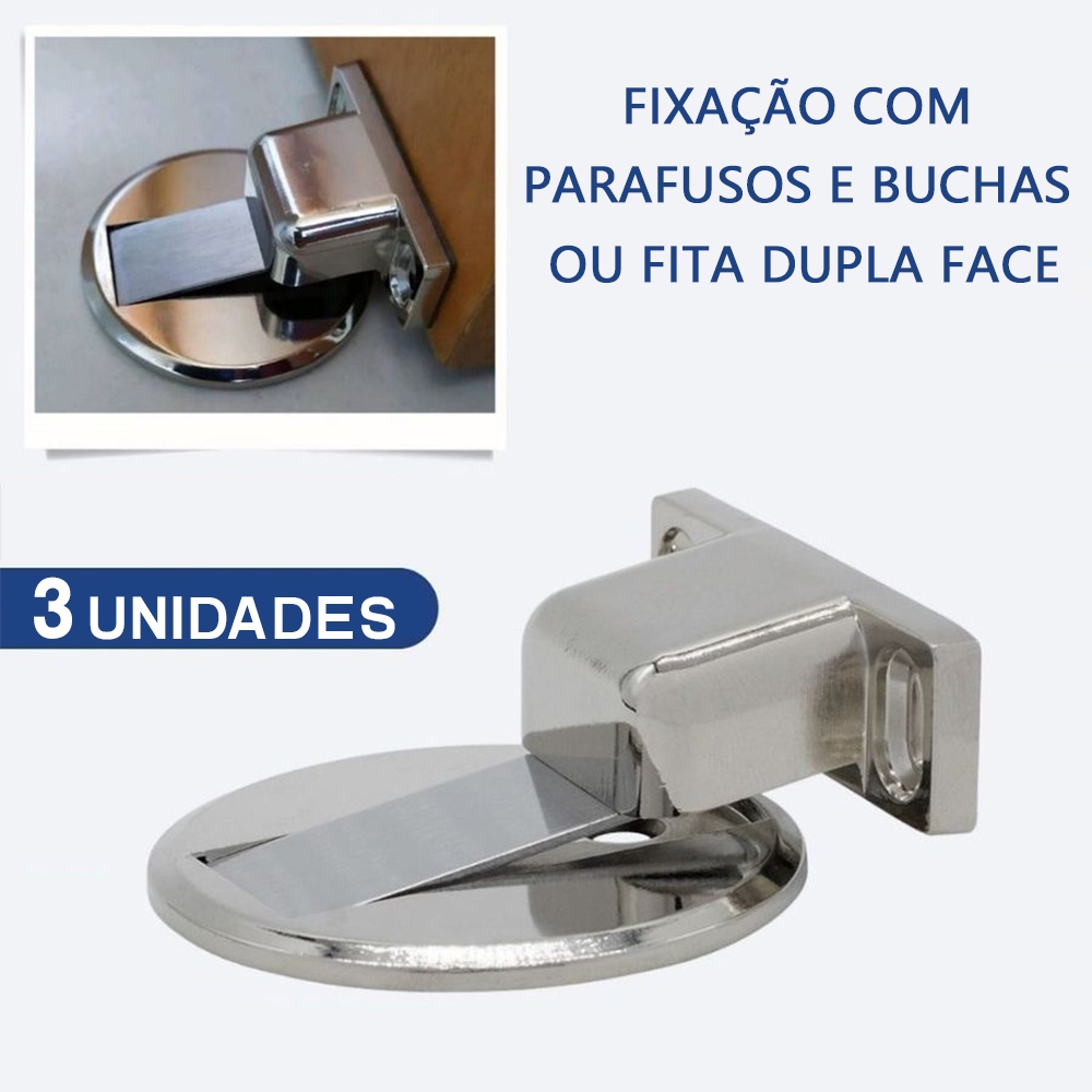 Prendedor Trava de Porta Magnético Slim Cromado Autoadesivo em Oferta na Shopee